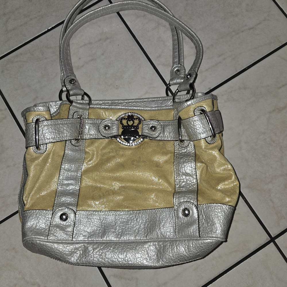 Stylish Silver and Gold Women's Handbag